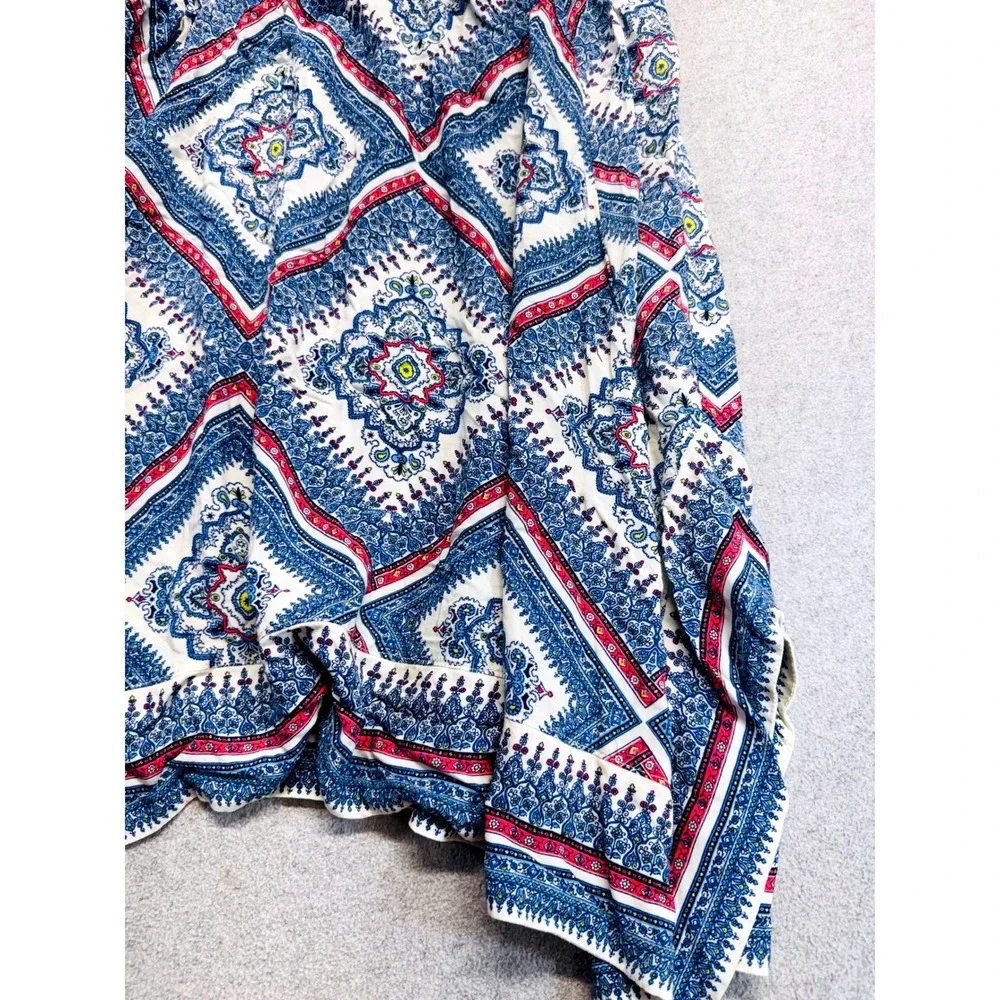 Cato Girls Skirt Kids L 14/16 Blue Medallion Print Handkerchief Hem Boho Flowy